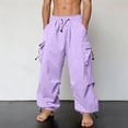 thumbnail image 7 of Vetsdori Quick Dry Cargo Pants with Pockets for Men Relaxed fit Elastic Waist Pants Loose Outdoor Hiking Streetwear Solid Color Baggy Wide Leg Pants, 7 of 7
