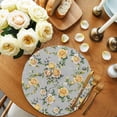 thumbnail image 2 of Yellow Rose Round Placemats Set of 8 for Dinning Tables,Heat-proof Braided Table Mats 15 Inch,Vintage Country Botanical Floral Vines Washable Place Mat for Kitchen Restaurant Party Table Decor, 2 of 9