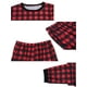 thumbnail image 3 of Conjuntos de pijamas a juego para la familia INSPIRE CHIC, de manga larga y pantalones de búfalo, ropa de dormir navideña de 2 piezas XL roja ["Niños y Niñas"], 3 of 5
