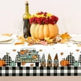 thumbnail image 2 of Happy Fall Tablecloth 60 x 102 Inch Rectangle Buffalo Plaids Pumpkin Truck Table Cover Waterproof Autumn Farmhouse Table Cloth for Thanksgiving Harvest Picnic Dining Table, 2 of 5