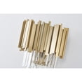 thumbnail image 4 of Design Living 3-Light Brushed Gold Stainless Steel Wall Sconce With Clear Hanging Crystals, 4 of 6