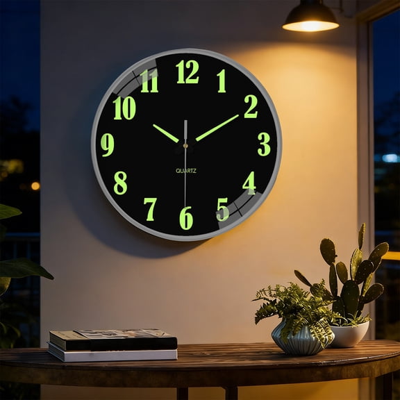 shyuyusa Glow In The Dark Wall Clock 8 Inch Silent Non Ticking Clock For Home Office Decor Personalized Wall Decoration