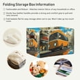 thumbnail image 5 of Storage Bins with Handle Fabric Organizer Basket Foldable Box 1 Pack Cartoon Bus on Road 14.2x10.2x8.3, 5 of 8