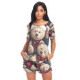 thumbnail image 4 of Women Pajama Sets Short Sleeve Sweatshirts Bears Christmas Ornaments Casual Tops and Shorts, 4 of 7
