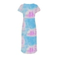 thumbnail image 4 of DPTALR Robe d'Été pour Femmes Col en V Plage Imprimé Teinture sur Nœuds Robe Longue Décontractée, 4 of 6