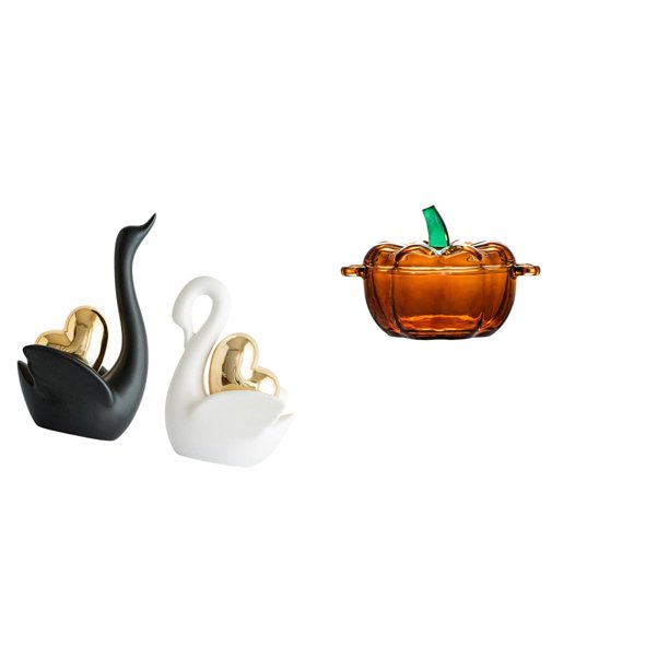 estatua de cisne,Estatuas y figuras de cisnes de cerámica modernas Esculturas,Escultura de animales Decoración centro de mesa,Plato de dulces,Plato de dulces de vidrio con tapa Tarro de