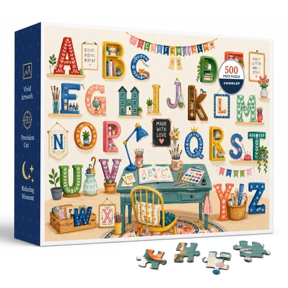 CNDRLEF Alphabet Hobby Room 500 Pieces Jigsaw Puzzle for Adults, Perfect for Pet Lovers