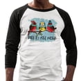 thumbnail image 2 of Birds It's Cold Outside Three-Quarter Raglan Sleeve Baseball Shirt Unisex X-Large White/Black, 2 of 5