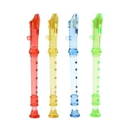 4pcs 6-Hole Mini Clarinet Transparent Flute Children Beginner Music Playing Wind Instruments (Random Color)