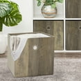 thumbnail image 3 of Mainstays Collapsible Fabric Cube Storage Bins (10.5" x 10.5"), 4 Pack, Rustic Brown Wood, 3 of 6