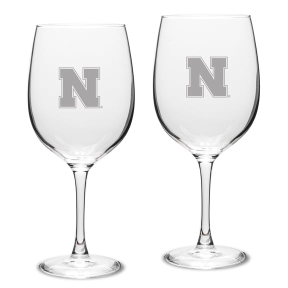 Nebraska Huskers Set of 2 Traditional Robusto Red Wine Table Glasses
