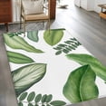 thumbnail image 2 of Area Rugs for Living Room 4x6 Ft, Green Leaves Non Slip Area Rugs for Kitchen Bedroom Entryway, Tropical Summer Botanical Watercolor Elegant Leaf Washable Carpet Runner Rug Floor Mats for Bedroom, 2 of 8