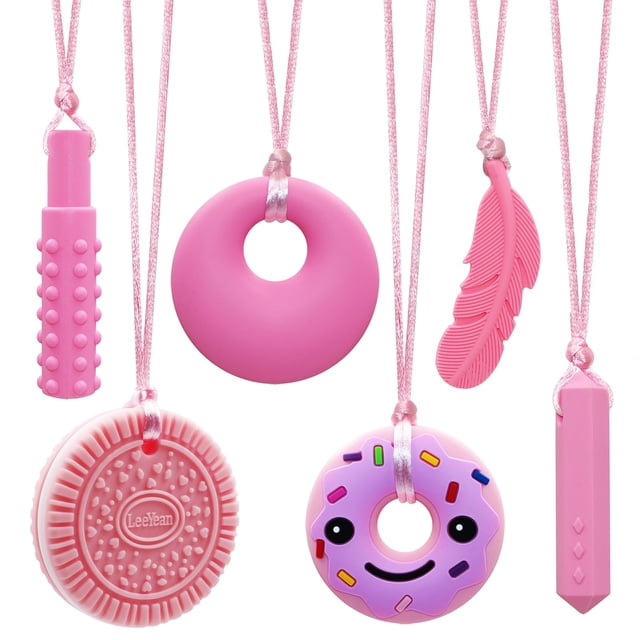Collares masticables de silicona LeEyean para niños sensoriales, autismo y TDAH