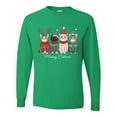 thumbnail image 2 of Wild Bobby Meowy Catmas, Christmas Cat Lover Design Sweater | Holiday Men Long Sleeve Shirt, 2 of 5