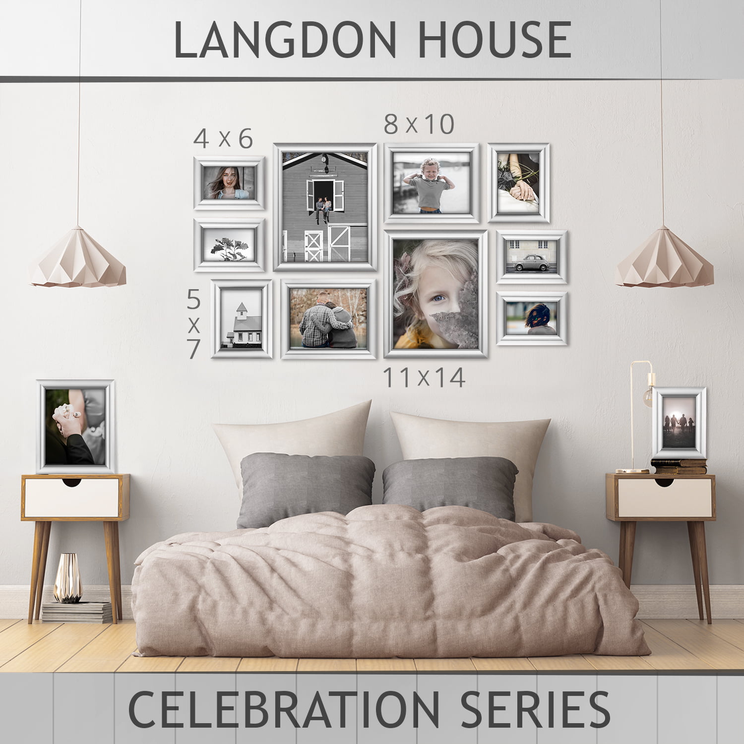 Langdon House Celebration Picture Frames Glamorously Smooth Metallic Style 