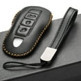 thumbnail image 4 of Vitodeco Genuine Leather Smart Key Fob Case with Leather Key Strap Compatible for Porsche 718, Porsche 911, Porsche Panamera, Porsche Cayenne (3-Button, Black), 4 of 5