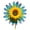 Blue Red, variant on OIUR Sunflower Pinwheel 3-Tier Sunflower Garden Wind Spinner Ground Insert Yard Decor Windmill for Patio Lawn Decoration
