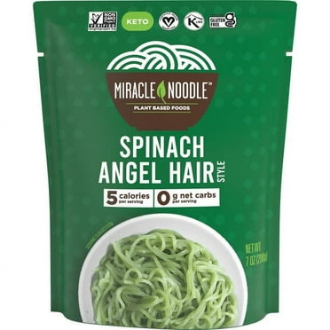 Miracle Noodle Spinach Angel Hair Style 7 oz Pkg