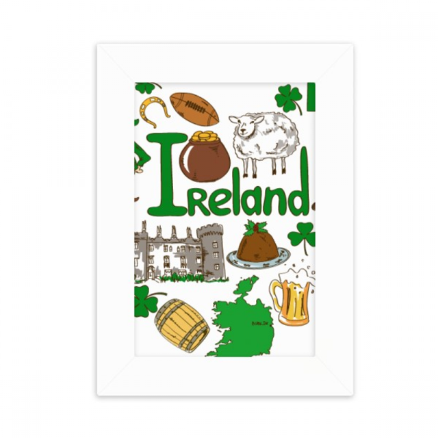 Ireland Love Heart Landscap National Flag Desktop Photo Frame Picture Display Decoration Art Painting