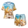 thumbnail image 4 of Lsque Beach Starfish Shell Women's Short-Sleeved Pajama Set - 2 Piece Soft and Lightweight Sleepwear Set-, 4 of 9
