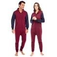 thumbnail image 2 of Men’s Onesies, Unisex Plain One-Piece Pajama Jumpsuit – Hooded Plain Onesies for Men, Cozy Adult Loungewear Playsuit, 2 of 6