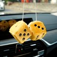 thumbnail image 3 of A Pair Of Retro Square Mirrors Hanging Couple Plush Dice With Dots Car Interior Decoration, 3 of 5