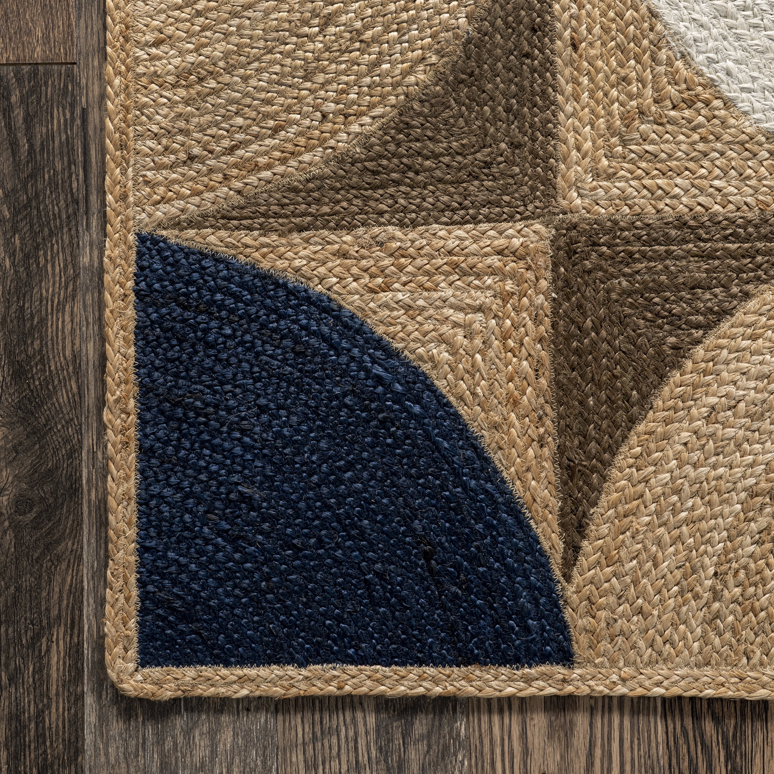nuLOOM Traci Contemporary Circles Jute Blend Area Rug, 4' x 6', Natural