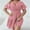Pink, variant on Dresses for Women 2024 Women Plus-Size Printing Elastic Waist V-Neck Short Sleeve Dress on Clearance