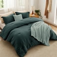 thumbnail image 4 of Juego de edredón Bedsure King Size con manta de forro polar verde, 4 of 9