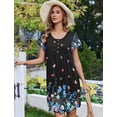 thumbnail image 3 of Ekouaer 2 Pack House Dresses for Women with Pockets Short Sleeve Moomoo Nightgown Plus Size Mumu Dress Floral Lounge Dress, 3 of 6