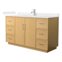 Elan TK 60" Light Oak Single Vanity Carrara Cultured Marble Top & Nickel Trim