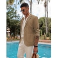 thumbnail image 2 of COOFANDY Men's Casual Linen Blazer Lightweight Regular Fit One Button Sport Coat Wedding Suit Jacket, 2 of 6