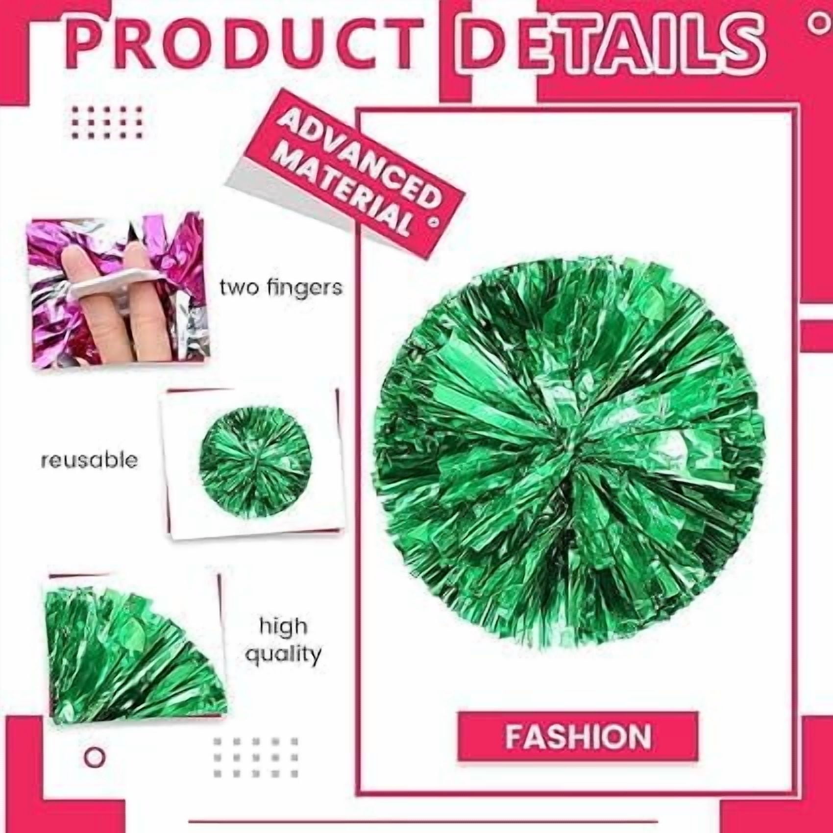 SHANJIA Cheerleader Pom Poms, 12 Pack Cheer Pom Pom Sports Dance Cheer Plastic Pom Poms Cheerleading for Sports Team Spirit Cheering