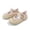 Z-Brown158, variant on Girls Summer Flat Sandals Closed Toe Hook And Loop With Breathable Hollow Out Plaid Pattern Design Comfort Shoes For Toddlers And Little Children