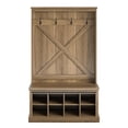 thumbnail image 4 of Pemberly Row Entryway Bench Hall Tree withShoe Storage in Rustic Oak, 4 of 8