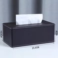 thumbnail image 1 of Zhuge Funda para caja de pañuelos, soporte de cuero para pañuelos, servilletas, soporte rectangular para baño, hogar, oficina, 25 x 14 x 10 cm (negro, L), 1 of 2