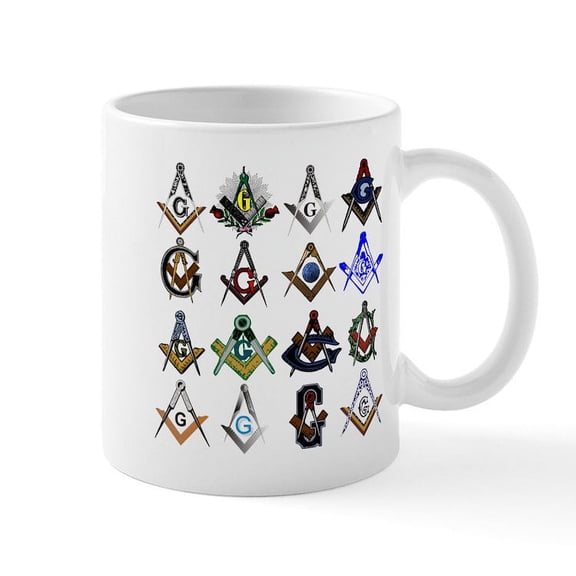 CafePress - Masonic Square And Compass Mug - 11 oz Ceramic Mug - Novelty Coffee Tea Cup