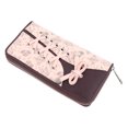 thumbnail image 4 of Cartera larga de mujer Ticfox con estampado floral y cierre de cremallera rosa, 4 of 12