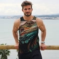 thumbnail image 6 of Gukieu Realistic Colorful Chameleon Print Men's Quick Dry Fitness Vest, Round Neck Sleeveless Fitness Bodybuilding Top-Large, 6 of 7