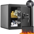 thumbnail image 5 of Single Door cu.ft  Box with Key Lock  Password &; Fingerprint   Lock Box with Fireproof Bag  Key Rack  LED Light  and Shelves for Money  Documents  Jewelry  and Valuables, 5 of 6