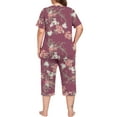 thumbnail image 6 of Cueply Women Plus Size Pajamas Set Short Sleeve Pjs Sleepwear Loungewear Nightwear with Pockets, 6 of 7