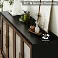 thumbnail image 3 of Homfa 55.1"W Modern Sideboard Buffet with Fluted Glass Doors, Accent Cabinet Console Table TV Stand, Black & Brown, 3 of 7