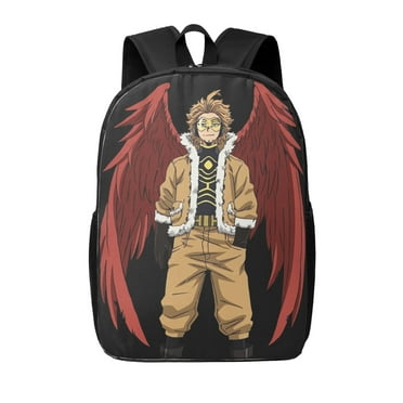 My Hero Academia Hawks Backpack 17 Inch Large Capacity Casual School Bag Lightweight Daypack Laptop Bag Travel Hiking Camping