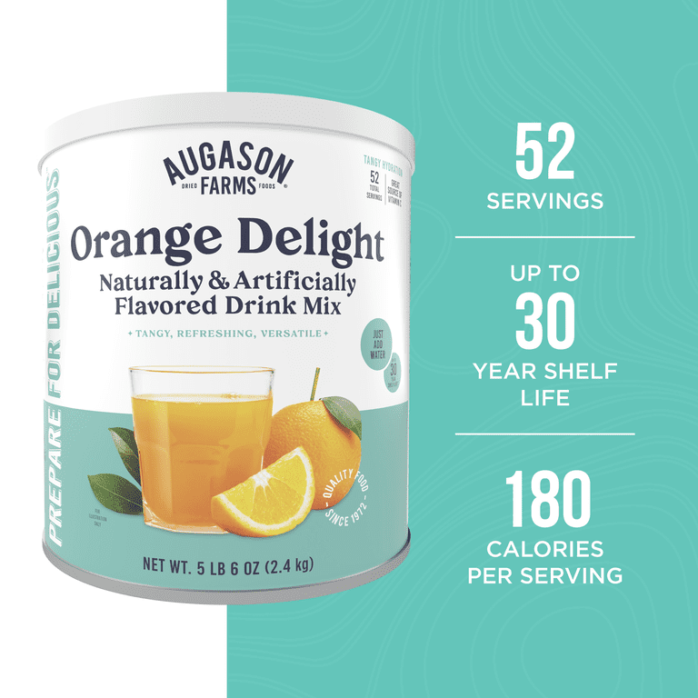 3 pack) Orange Delight Flavored Drink Mix, 52 Servings, 30 Year