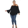 thumbnail image 4 of White Mark Women's Plus Size Cold Shoulder Ruffle Sleeve Top, 4 of 5