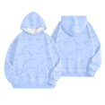 thumbnail image 4 of HCYSFG Womens Bow Print Hoodies Long Sleeve Drop Shoulder Kangaroo Pocket Sweatshirt Loose Fit Cute Casual Everyday Pullover Top, 4 of 5