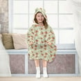 thumbnail image 6 of Wearable Blanket Hoodie for Kids Apple Flower Flannel Hooded Blanket with Pockets and Sleeves Suitable for Boys and Girls, 6 of 7