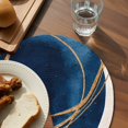 thumbnail image 3 of Navy Blue Burnt Orange Round 13 Inch Placemats Set of 2, Boho Art Modern Geometric HeatResistant Non Slip Place Mats for Dining Table, Wipeable Braided Kitchen Table Mats for Housewarming, 3 of 9