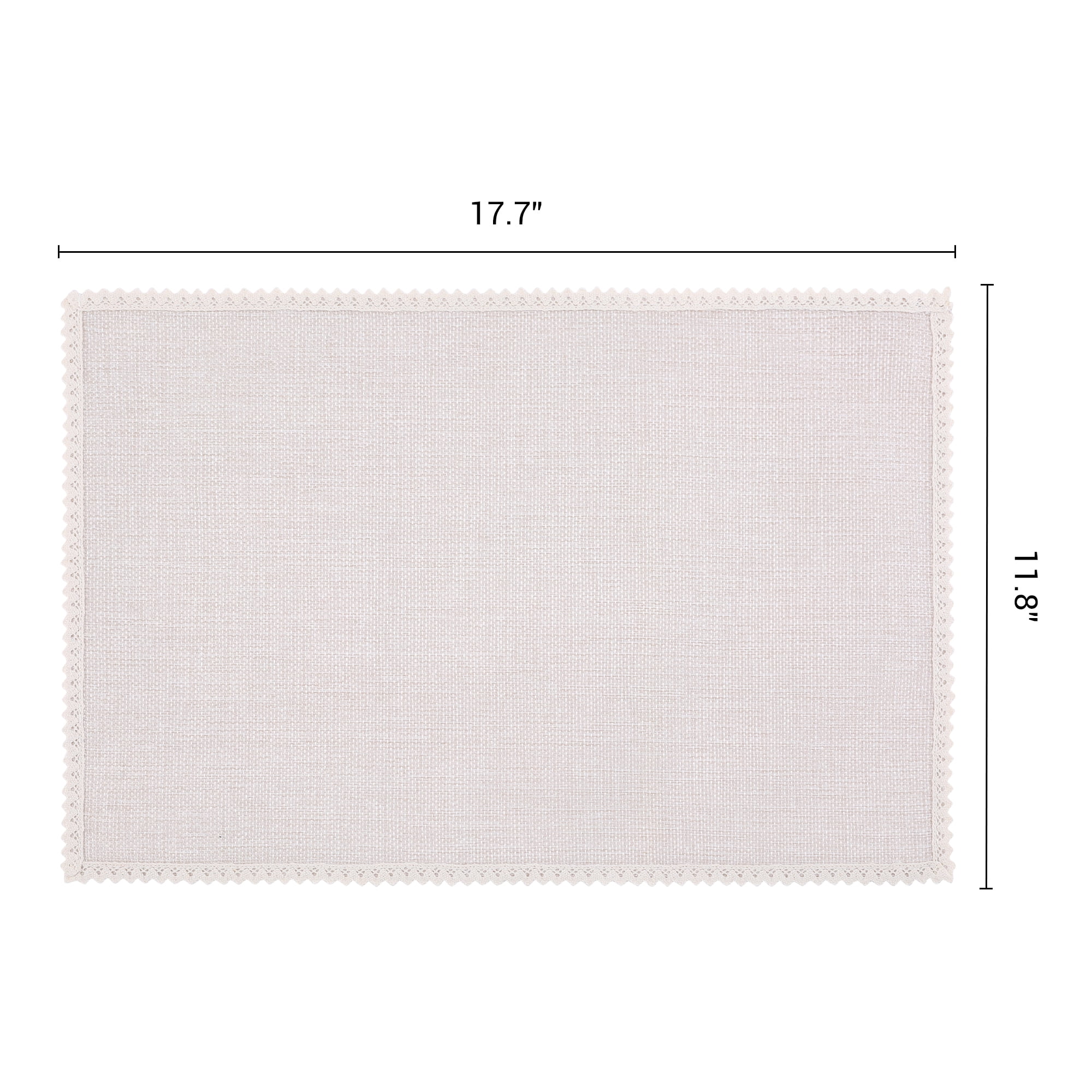 Unique Bargains Farmhouse Placemats 6pcs Cotton and Linen Light Gray 17.7"x11.8"