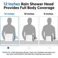 thumbnail image 2 of G-Promise All Metal 12 Inch Shower Head with 71 Inch Hose, Rain Shower Head with Handheld Spray Combo, Extra Long Hose, Height/Angle Adjustable Extension Arm, 3-Setting Diverter (Chrome), 2 of 8